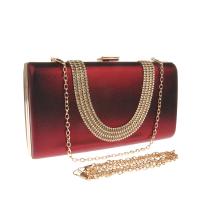 PU Leather hard-surface Clutch Bag with chain & with rhinestone Solid PC