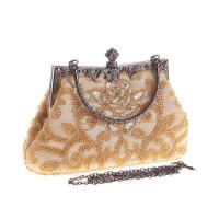 Polyester Clutch Bag with chain Beaded & Sequin Solid PC