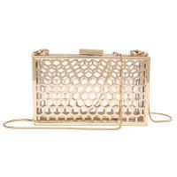 Acrylic hard-surface Clutch Bag with chain & hollow Solid gold PC