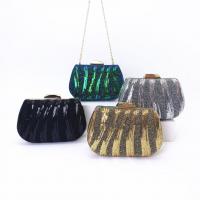 Beaded Clutch Bag attached with hanging strap Sequin striped PC