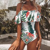 Polyester scallop One-piece Swimsuit PC