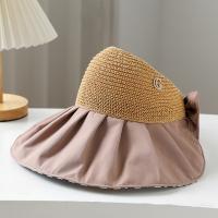 Straw & Polyester Sun Visor Cap sun protection & breathable patchwork PC