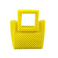 String beads Weave Handbag soft surface Solid PC