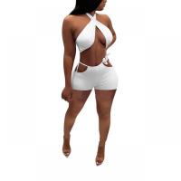 Polyester Lady Sexy Suit spring and summer design & backless short pants & tank top plain dyed Solid :XXL PC