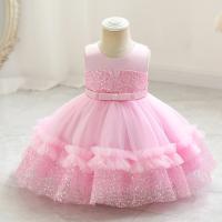 Polyester Princess Girl One-piece Dress Sequin PC
