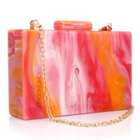 Acrylic Clutch Bag attached with hanging strap mixed colors PC