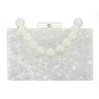 Acrylic Clutch Bag with chain white PC
