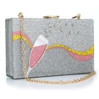 Acrylic Clutch Bag attached with hanging strap silver PC