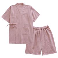 Cotton Women Pajama Set & two piece Pants & top patchwork Solid Set