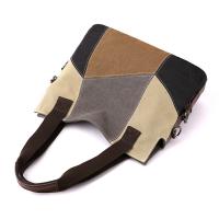 Canvas Shoulder Bag contrast color & soft surface & attached with hanging strap Polyester patchwork PC