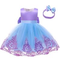 Polyester Princess Girl One-piece Dress with hair accessory PC