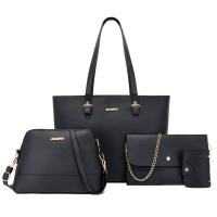 PU Leather Bag Suit soft surface & four piece Polyester Solid PC