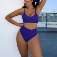 Polyester High Waist Tankinis Set & two piece Solid Set