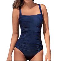 Spandex & Polyester One-piece Swimsuit patchwork Solid PC