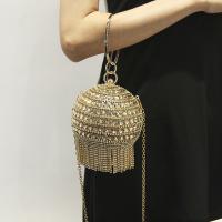 Polyester hard-surface & Evening Party Handbag attached with hanging strap & with rhinestone PC