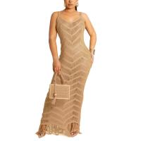 Acrylic long style & Tassels Beach Dress see through look & hollow Solid PC