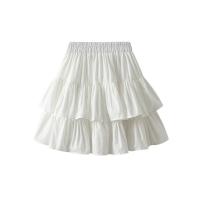 Polyester Layered & Pleated Skirt plain dyed Solid : PC
