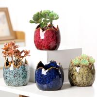 Keramik Blumentopf, Handgefertigt, gemischte Farben,  Festgelegt
