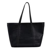 PU Leather Tote Bag Shoulder Bag large capacity & soft surface Polyester crocodile grain PC