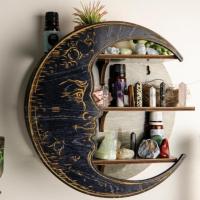 Wooden Wall Shelf for storage carving PC