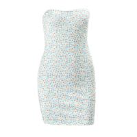 Polyester Tube Top Kleid, Gedruckt, Weiß,  Stück