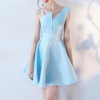 ポリエステル ショートイブニングドレス 単色 選択のためのより多くの色 一つ