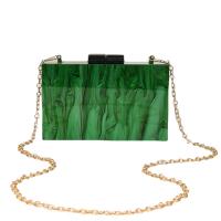 Acrylic cross body & Evening Party Clutch Bag with chain Marbling green PC