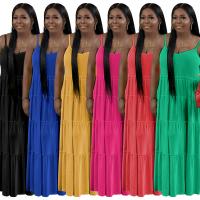 ポリエステル ワンピースドレス パッチワーク 単色 選択のためのより多くの色 一つ