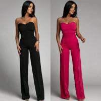 Polyester High Waist Long Jumpsuit & tube Solid PC