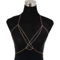Alloy Steel Body Chain with rhinestone gold PC