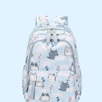 Polyester Load Reduction Backpack large capacity & waterproof Cartoon light blue PC