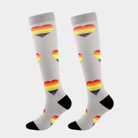 Nylon Compression Socks & sweat absorption & breathable heart pattern Pair
