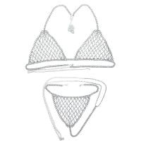 Rhinestone Sexy Bra Set backless & hollow Underwear & bra : Set