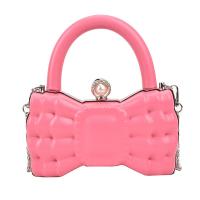 PU Leather Handbag with chain & soft surface bowknot pattern PC