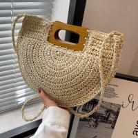 Straw Woven Tote large capacity & soft surface & attached with hanging strap Solid PC