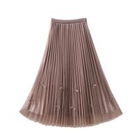 Polyester High Waist Skirt patchwork Solid : PC