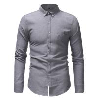 Cotton Plus Size Men Long Sleeve Dress Shirts Solid PC