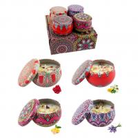 Dried Flower & Soybean Wax Scented Candle for gift giving & four piece multi-colored Box