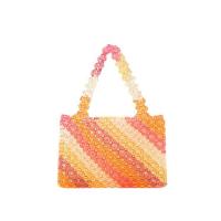 Acrylic Weave Woven Tote striped multi-colored PC