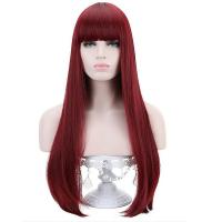 High Temperature Fiber Wig Can NOT perm or dye & general Solid wine red Lot