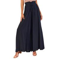 Polyester High Waist Culottes & loose Solid PC