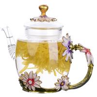 Glass thermostability Teapot durable floral PC