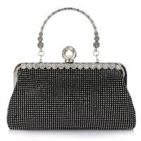 Satin Clutch Bag with chain & soft surface & with rhinestone Polyester Solid PC