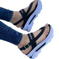 Synthetic Leather slipsole & buckle & Plus Size Women Sandals Solid Pair