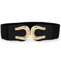 PU Leather & Zinc Alloy Easy Matching Fashion Belt flexible gold color plated PC