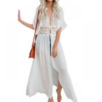 Polyester Swimming Cover Ups see through look & hollow Solid PC