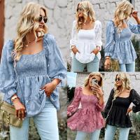 Polyester Women Long Sleeve Shirt & loose printed Solid PC