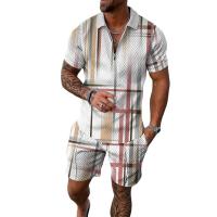 Chemical Fiber & Polyester Men Casual Set & two piece short & short sleeve T-shirts printed Set