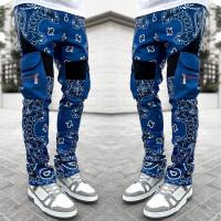 Chemical Fiber Nine Point Pants & Plus Size Men Casual Pants & loose & with pocket mixed pattern PC