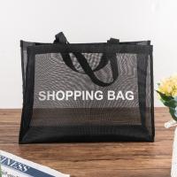 Nylon Handbag large capacity & transparent letter black PC